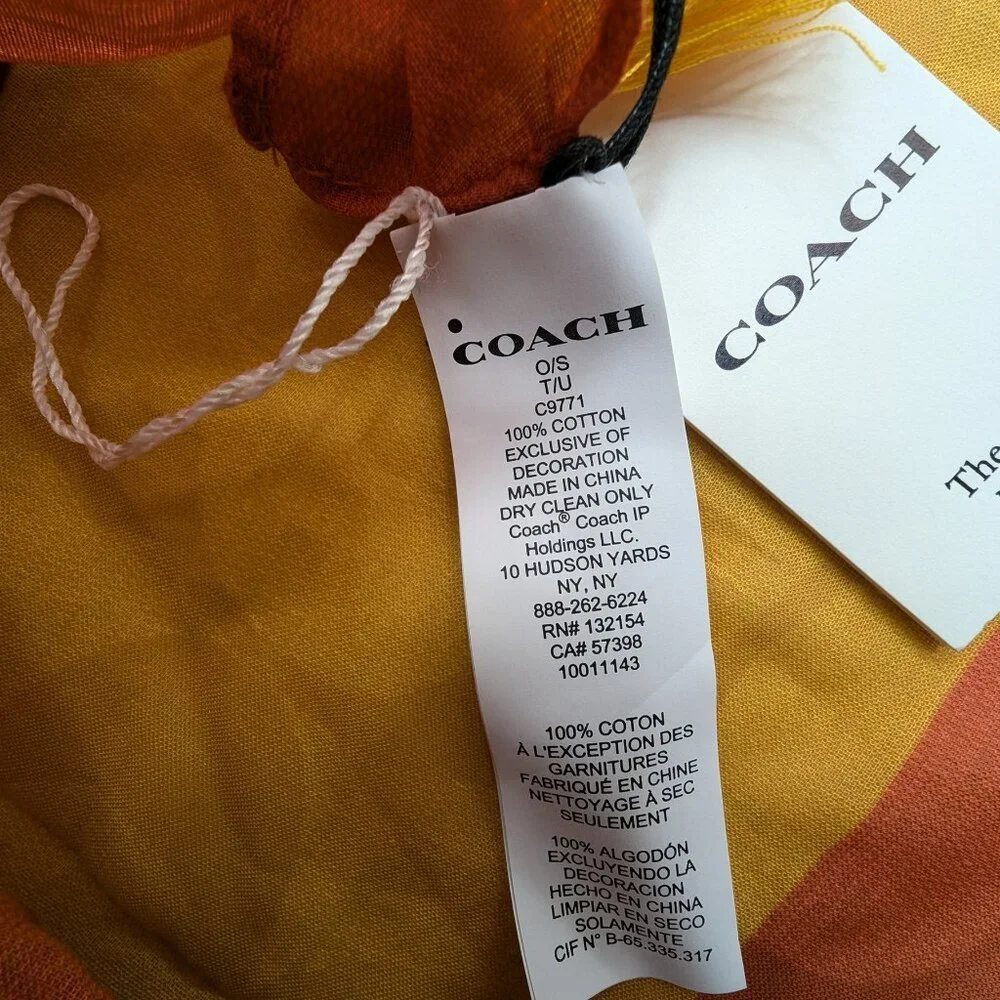 Authentic NWT Color block Signature Sarong Coach Scarf ((RARE))